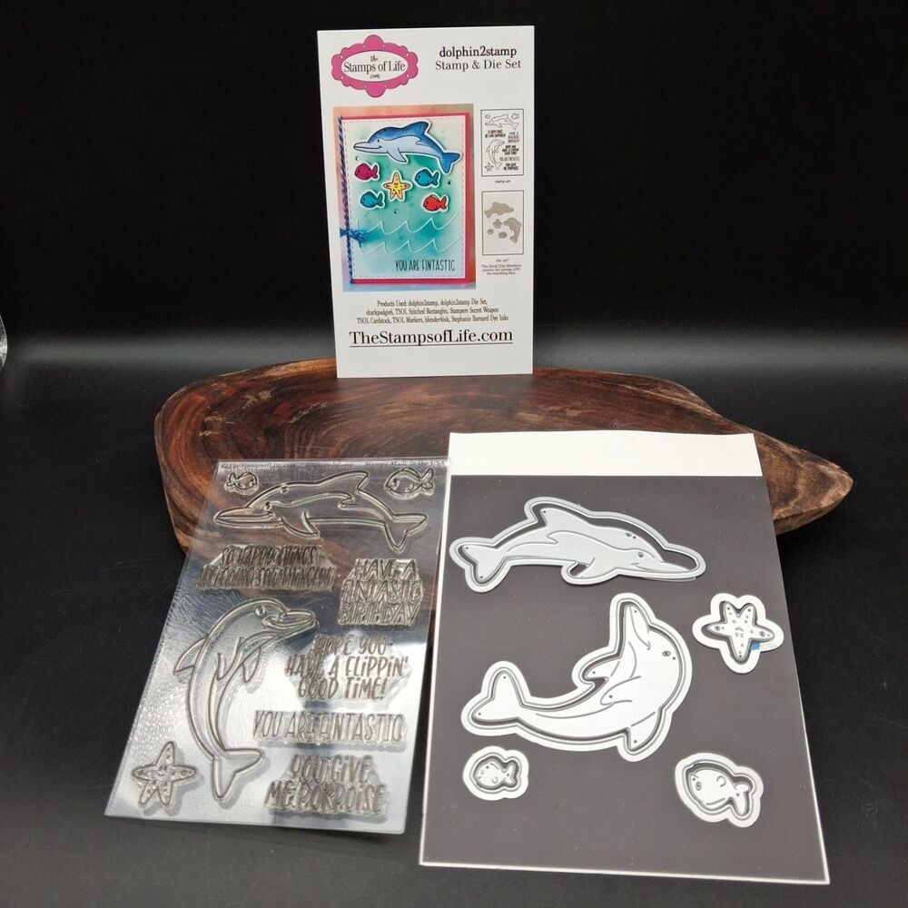The Stamps of Life DOLPHIN2STAMP Clear Stamp & Matching Dies Stephanie Barnard